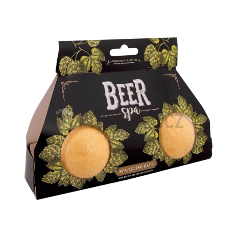 Beer Spa pivní kosmetická sada pěnivé a šumivé bomby do vany 2×110 g