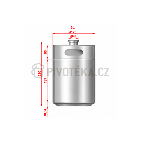 KegLand Mini Keg 5 l – nerezový soudek na pivo