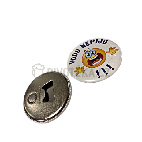 Button s otvírákem magnet "vodu nepiju"