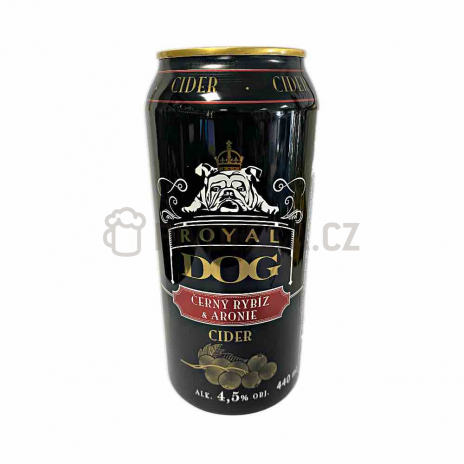Royal dog cider plech černý rybíz a Arione 0,44l