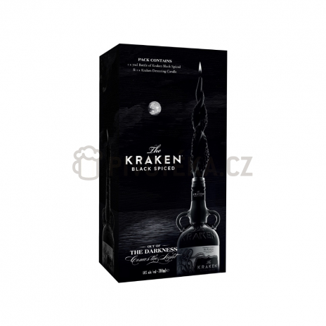 Kraken black spiced  + svíčka 40% 0,7l (dárkové balení)