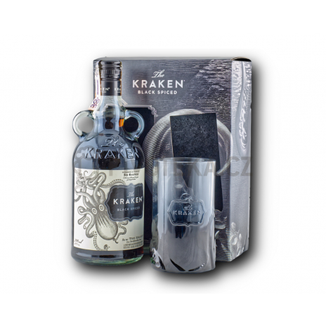 The Kraken black spiced rum 40% 0,7l (dárkové balení s 1 skleničkou)