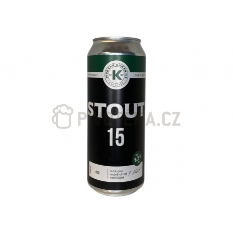 Stout 15 0,5l plech pivovar Kamenice nad Lipou