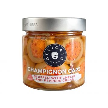 Žampiony plněné sýrem ricotta a paprikovým krémem 190g