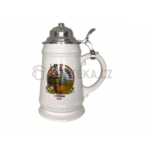 Korbel keramický Krakonoš víčko cínové 0,5l
