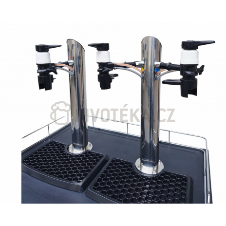 Set kegerator Xplus sestava stojan 3x plnička Easy Jet 3x naražeče plochý