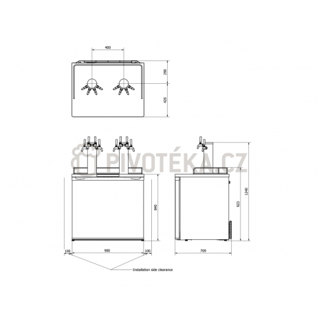 Set kegerator Xplus Stojan T nerez 2x naražeč +2x kohout Lindr